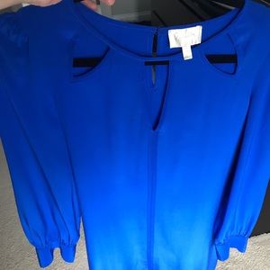 Blue shift dress/ very light silk SIZE SMALL